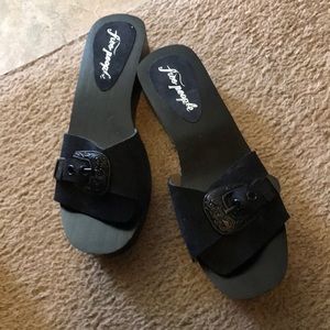Free People Sandals Slides Black New In Box.